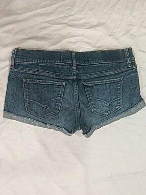 Casual Mid-Rise Blue Denim Cutoff Shorts